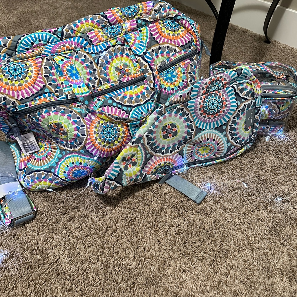 Brand New Vera Bradley Grand Traveler Bag Set With Tags